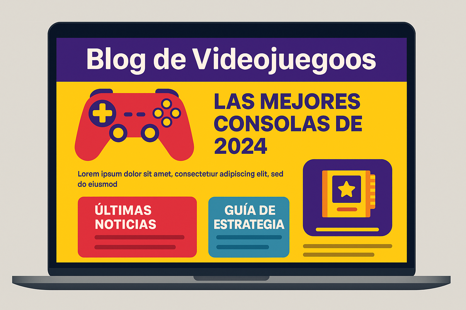 Blog retro videojuegos en pantalla de portatil