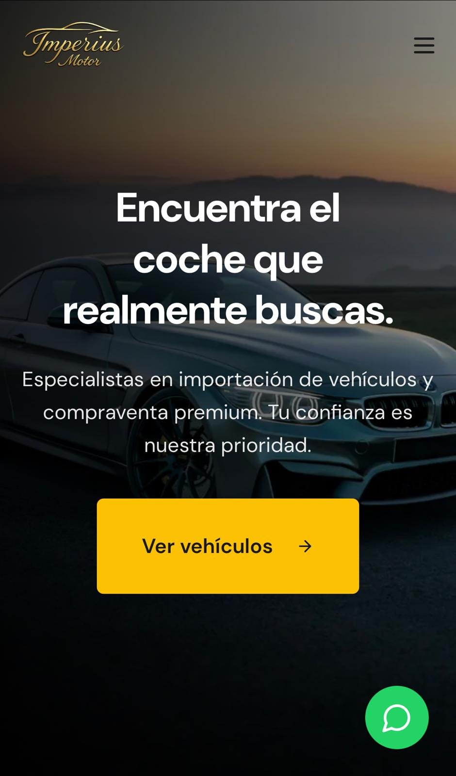 Versión móvil de la web de Imperius Motor